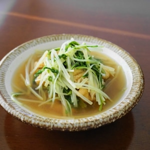 お手軽もう一品☆水菜と油揚げの煮浸し